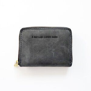 PORTLAND LEATHER GOODS ZIP Around Wallet Suede Grey 3.5 x 4.5